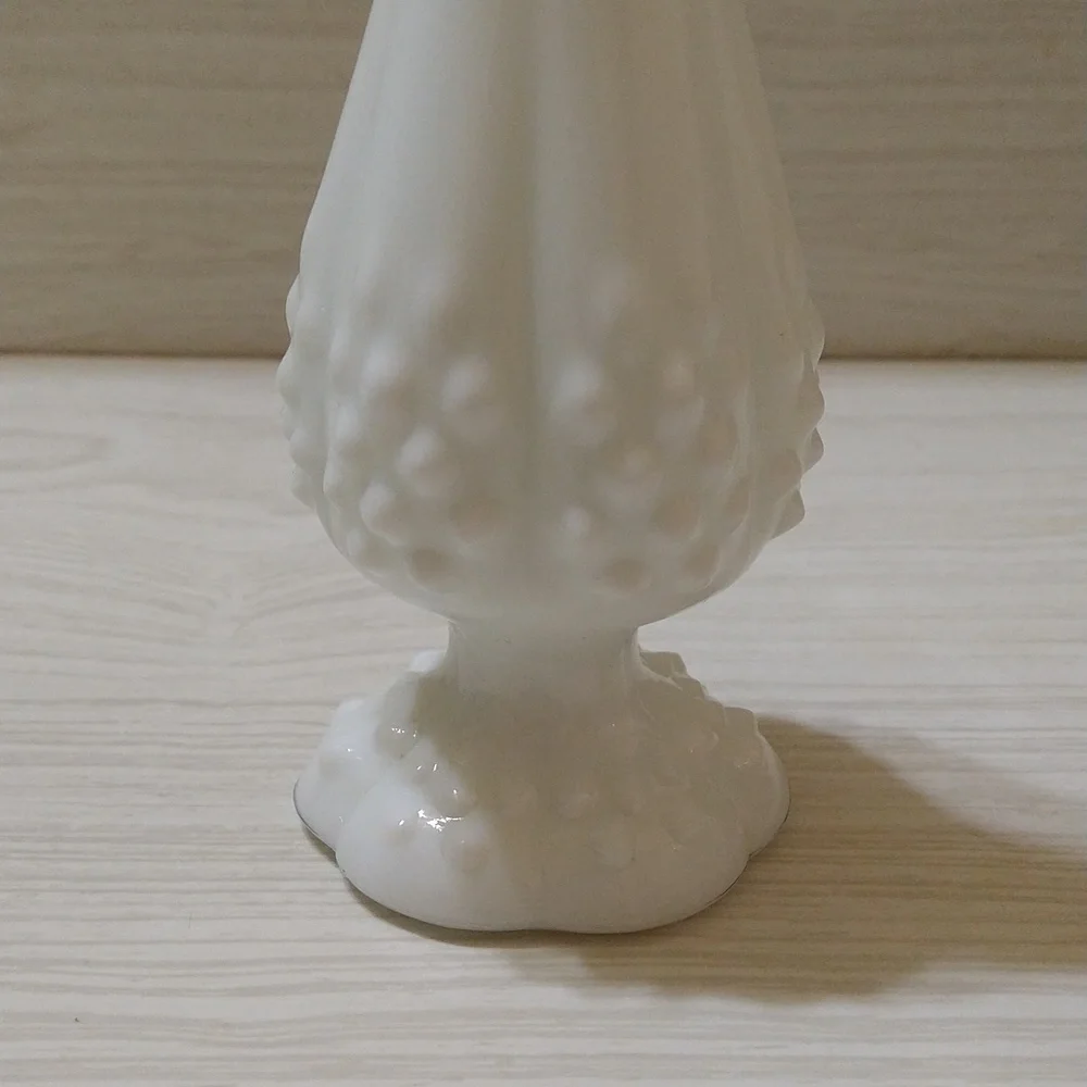 Vintage Fenton Hobnail Milk Glass Swung Bud Vase